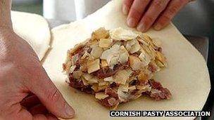 Making a Cornish pasty