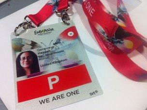 Genevieve Hassan's official Eurovision pass