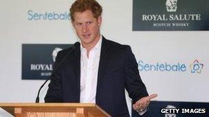 Prince Harry at Sentebale Polo Cup match