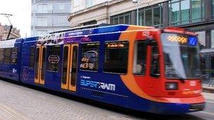 Supertram in Sheffield