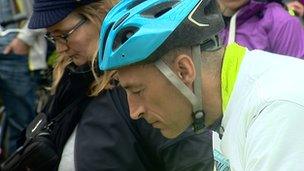 Graeme Obree during the minute's silence