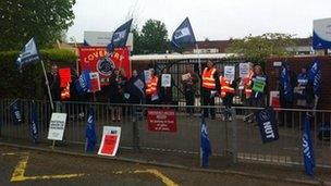 Protest outside John Gulson Primary School