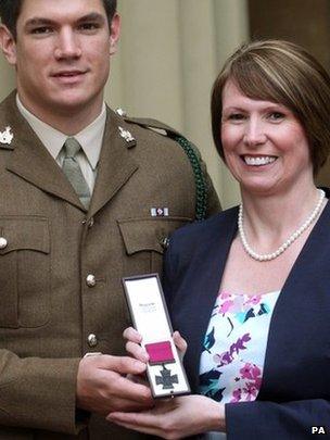 Kerry Ashworth who attended the ceremony with her other son L/Cpl Coran Ashworth, also in the army