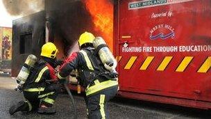 Fire station open day demonstration