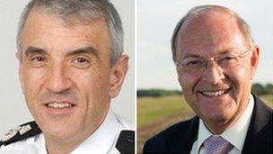 Chief constable Neil Rhodes and police and crime commissioner Alan Hardwick