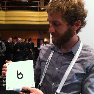 Michael Doherty shows off Bitponics device