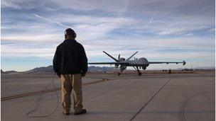 Predator drone on a tarmac