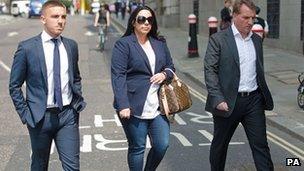 Anton Rodgers arrives at court with his father Brendan earlier this month