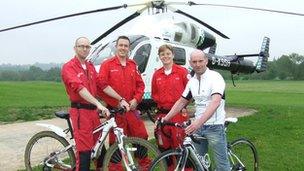 Air ambulance crew members