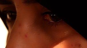 Close-up of woman's eyes