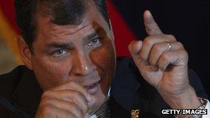 Ecuadorean president Rafael Correa