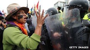 There have been street protests against plans to mine for copper in the Amazon