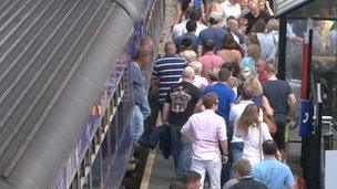 Passengers at station