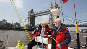 London Mayor Boris Johnson and Sir Robin Knox-Johnston