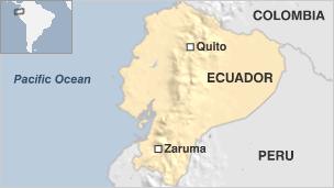 map of ecuador showing Zaruma