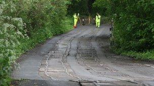 Wooden road in Jackfield