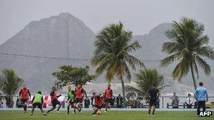 England's national football team trains in Rio de Janeiro