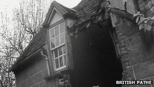 House damaged by landslide in Jackfield in 1952