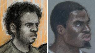 Courts sketches of Michael Adebowale and Michael Adebolajo