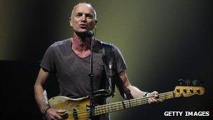 Sting performing in British Columbia on 30 May