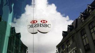 HSBC bank sign