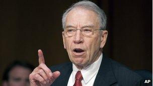 Senator Charles Grassley on Capitol Hill in Washington on 23 April 2013