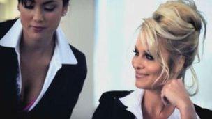 Pamela Anderson and a business colleague