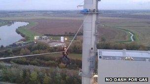 Zip-line at West Burton Power Station