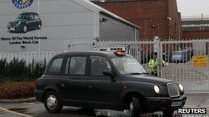 Taxi at the factory in Coventry