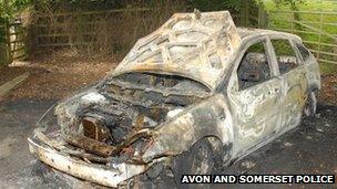 Burnt out car