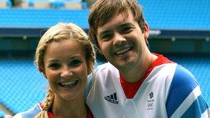 Blue Peter presenters Helen Skelton and Barney Harwood