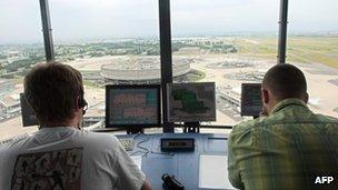 Air traffic controllers at Roissy Charles de Gaulle airport, Paris (file image)
