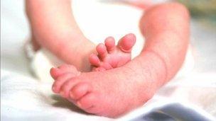 Newborn baby feet