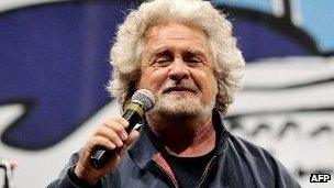 Beppe Grillo on campaign trail