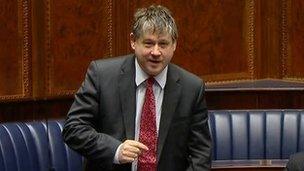 Basil McCrea speaking in the Stormont assembly