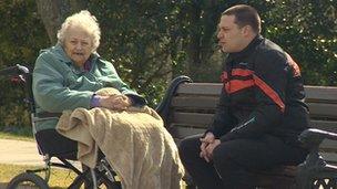 Muriel Price and her grandson