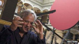 Anish Kapoor at an exhibition of his work in Berlin