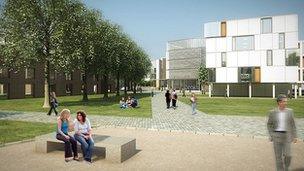 Artist's impression of University of Northampton Waterside campus