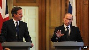 David Cameron an Vladimir Putin