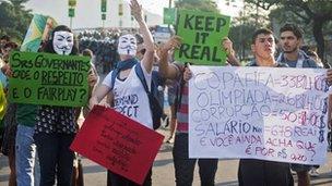 Protest outside Maracana stadium