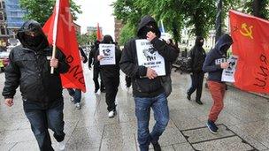 A protest was held in Belfast ahead of the world leaders gathering in Fermanagh