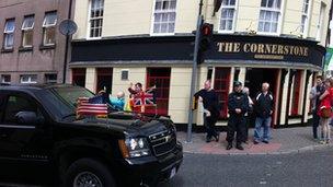 In a surprise move, President Obama and David Cameron drove through Enniskillen