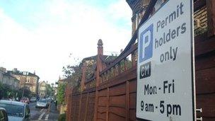 A residential parking permit zone in Bristol