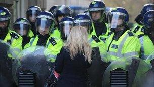 Police kettle at tuition fees protest