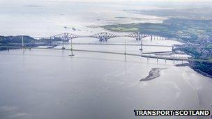 The new Forth Crossing from Port Edgar