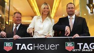 Maria Sharapova at a TAG Heuer store