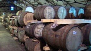 Barrels of whisky