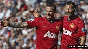 Alexander Buttner and Ryan Giggs