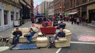 Sofas in the street