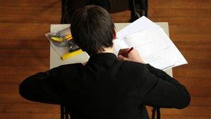 Pupil sitting exam